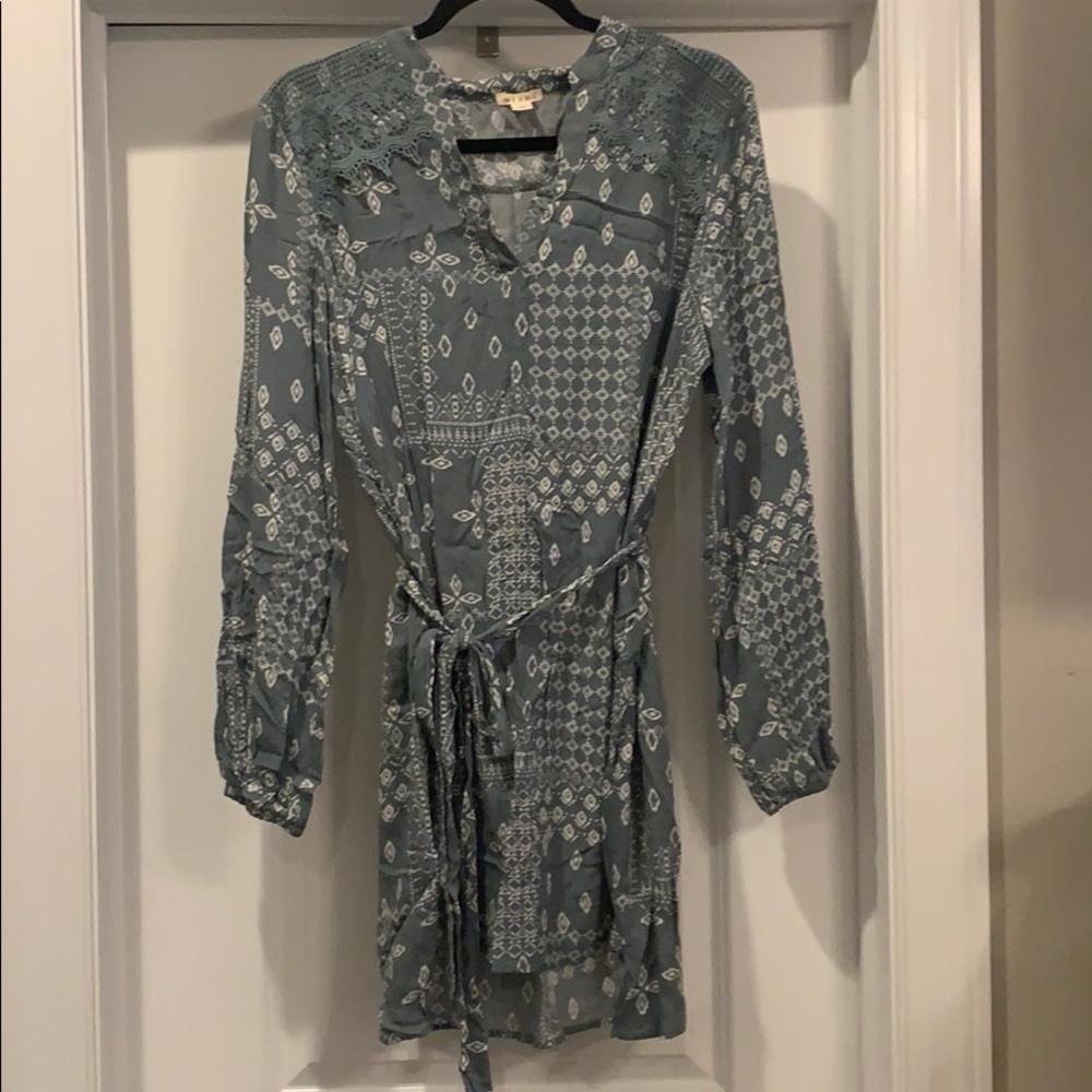 Miami Sage Green Dress with Tie Waist